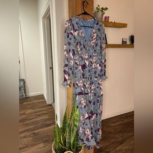Fun floral flowy maxi dress perfect for a casual wedding, church, or a date!